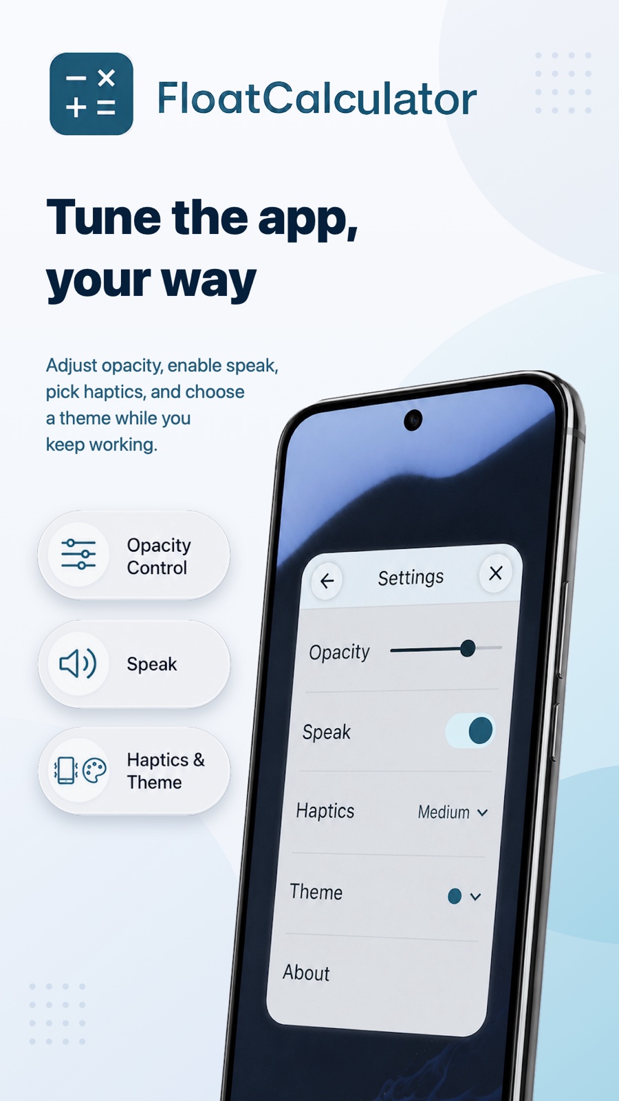 Appearance and feedback settings